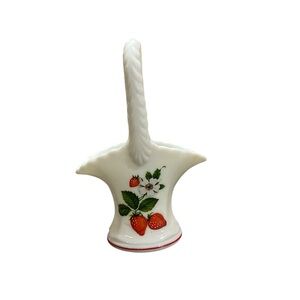 Westmoreland Milk Glass Strawberry Blossom Basket